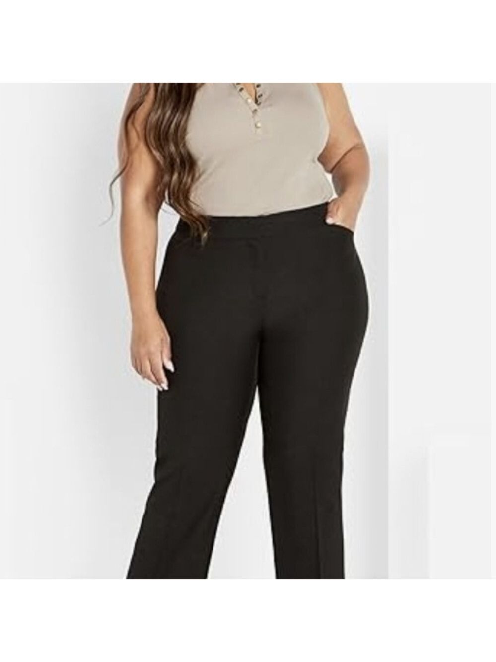 Avenue Plus Size Trouser Cool Hand Avg, Black, NWT, Size 26, Comfy Stretch